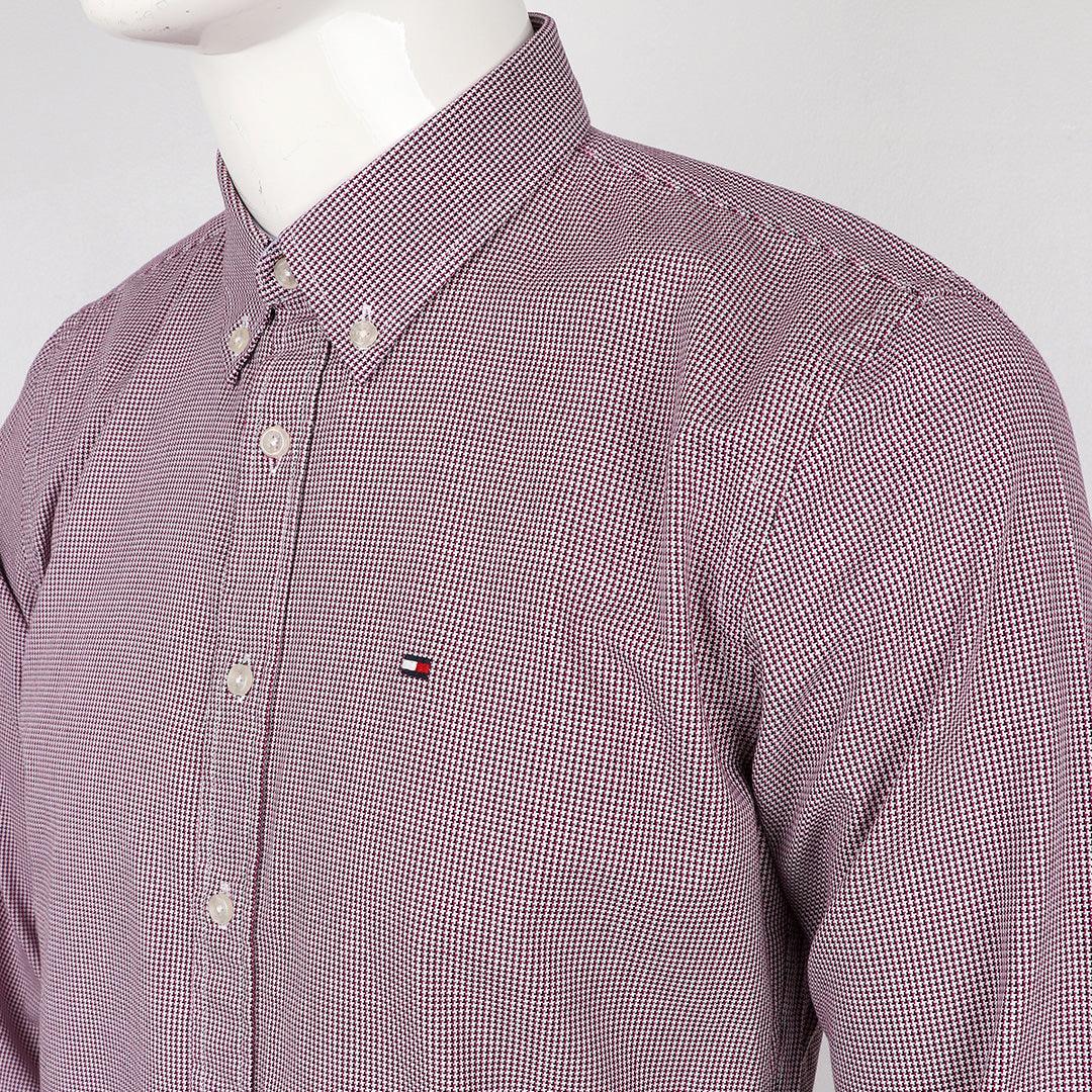 Tommy Hilfiger Checkered Custom Long sleeve Shirt-Red - Obeezi