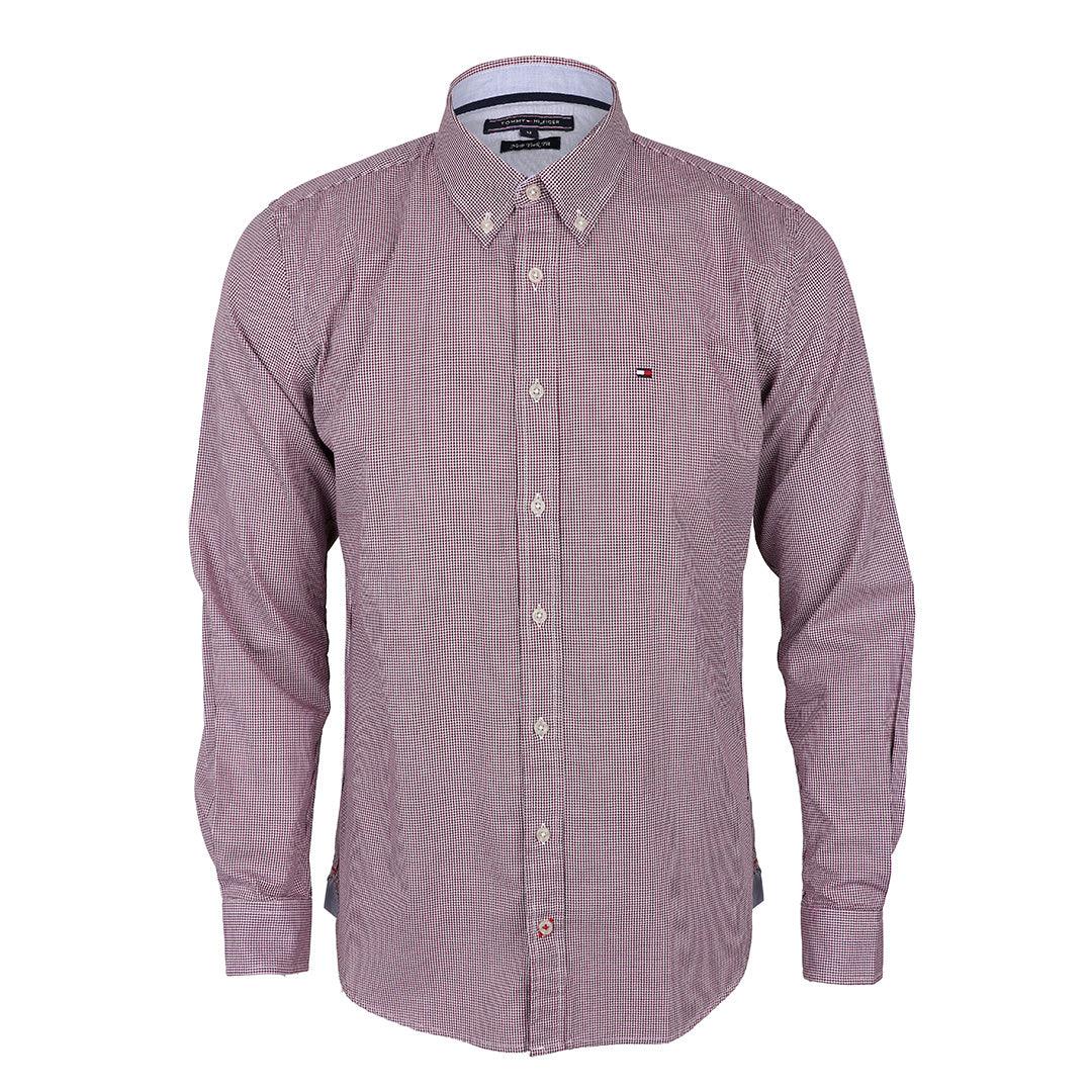 Tommy Hilfiger Checkered Custom Long sleeve Shirt-Red - Obeezi
