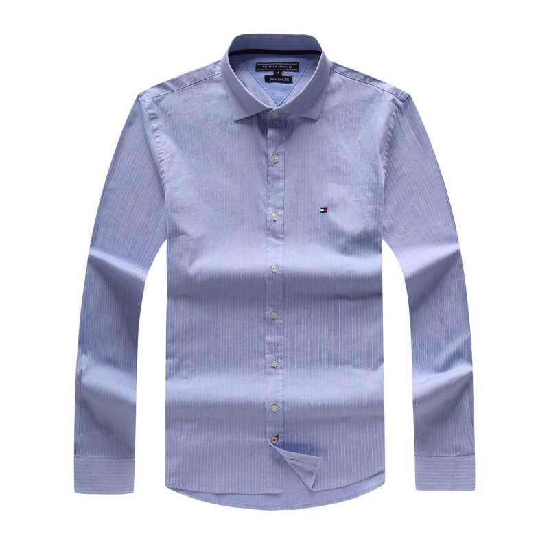 Tommy Hilfiger Checkered SkyBlue Custom Long sleeve Shirt - Obeezi