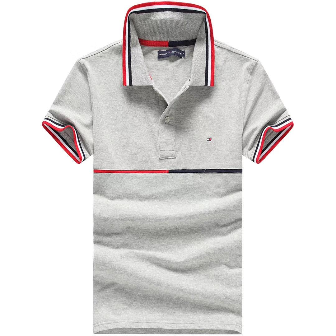 Tommy Hilfiger Classic Grey Short-Sleeve Polo Shirt - Obeezi