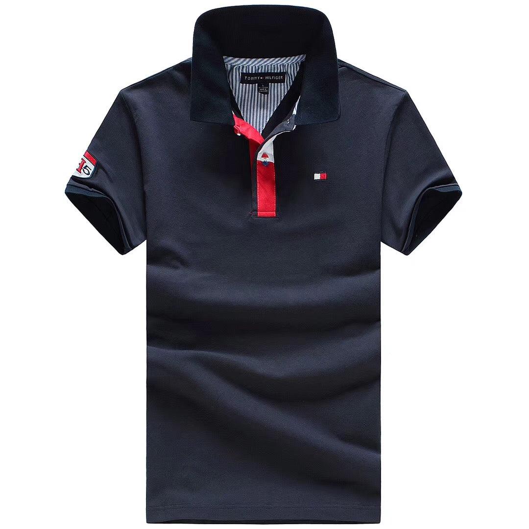 Tommy Hilfiger Classic Navy-Blue Short-Sleeve Polo Shirt - Obeezi