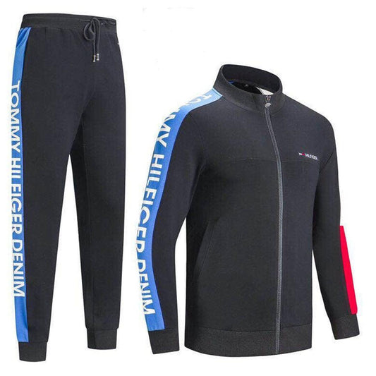 Tommy Hilfiger Crested Hand Embellished Logo Black Tracksuit - Obeezi