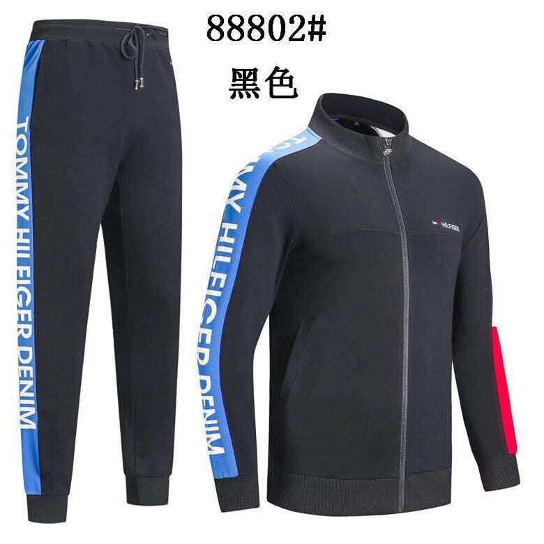 Tommy Hilfiger Crested Hand Embellished Logo Black Tracksuit - Obeezi