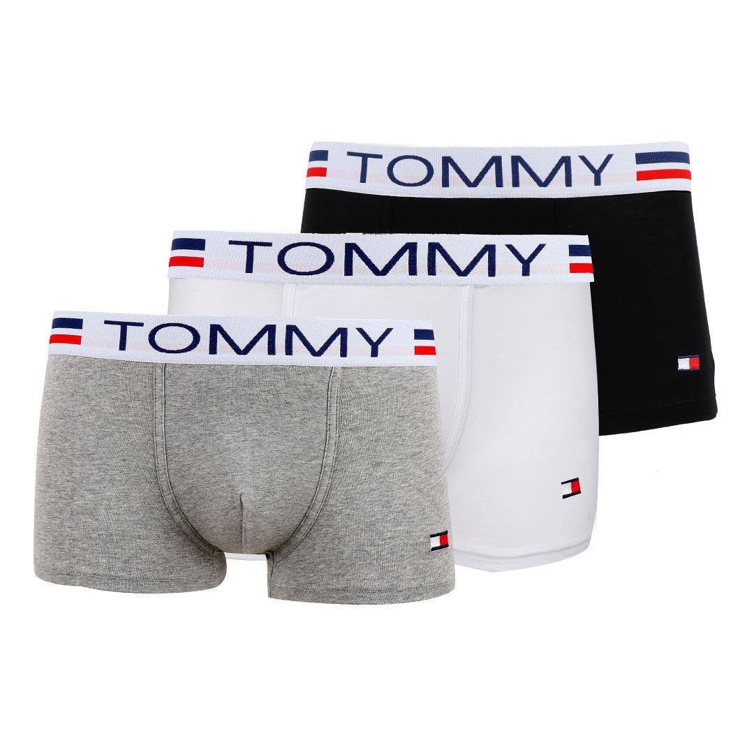 Tommy Hilfiger Design 3 IN 1 Pack Black or Blue White and Grey Boxers - Obeezi