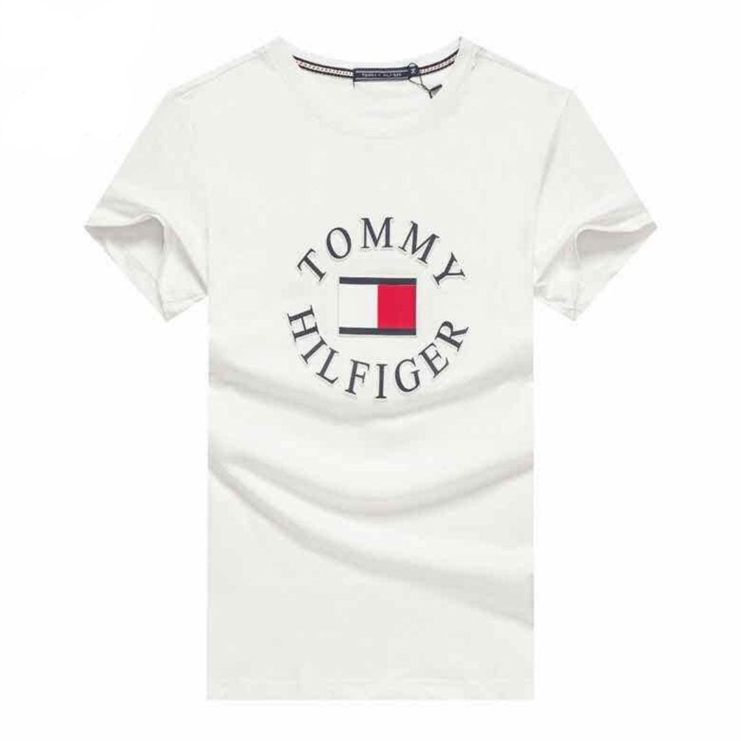 Tommy Hilfiger Essential Logo Crewneck-White - Obeezi