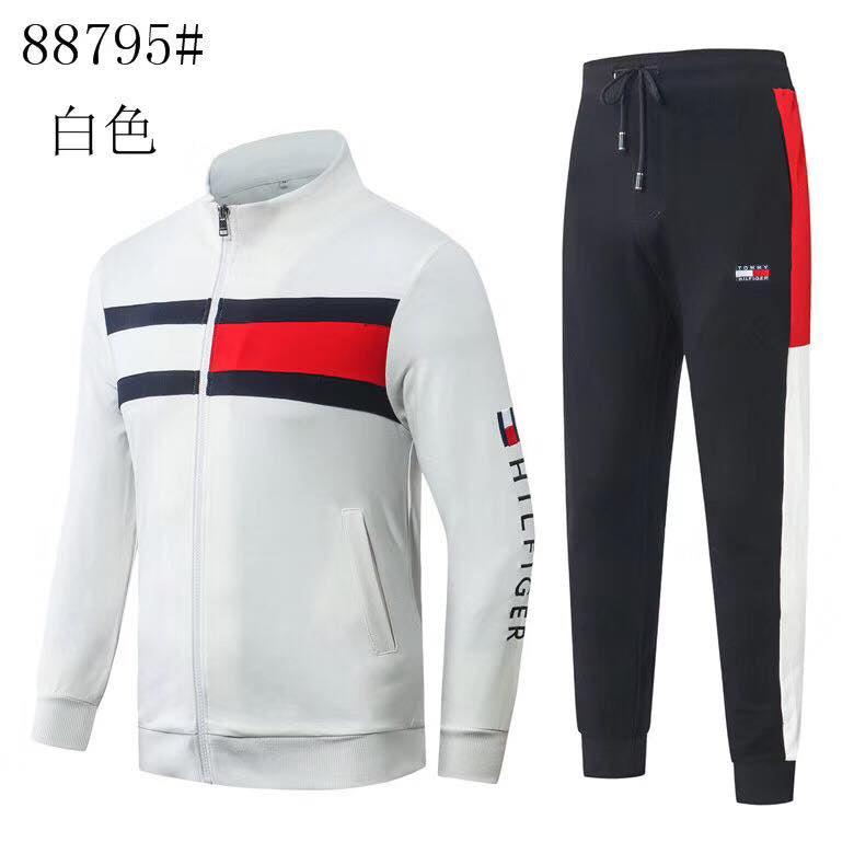Tommy Hilfiger Front Logo White Cotton Tracksuits - Obeezi