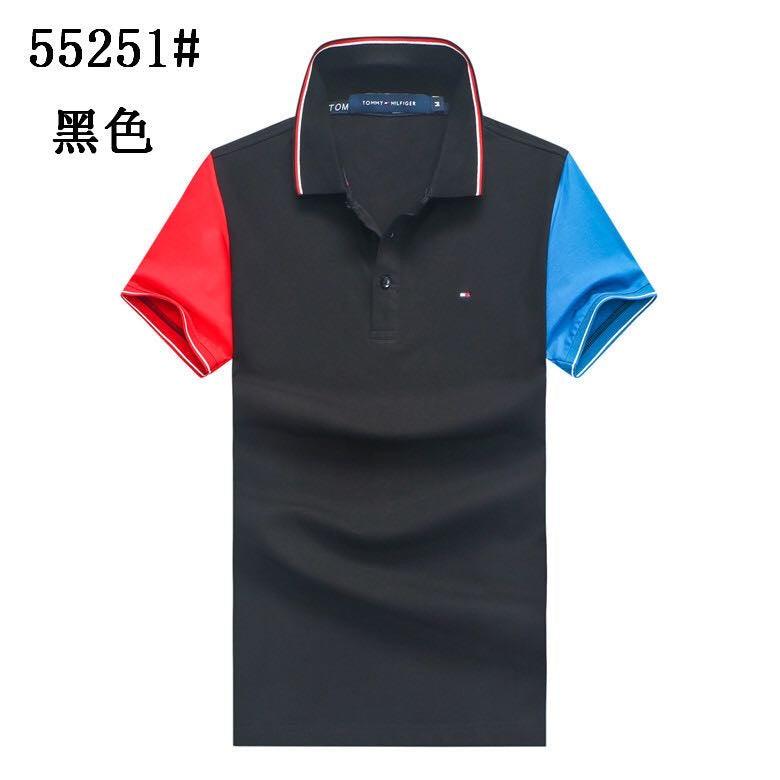 Tommy Hilfiger Men's Body-fit Black Stripes Collar Polo - Obeezi