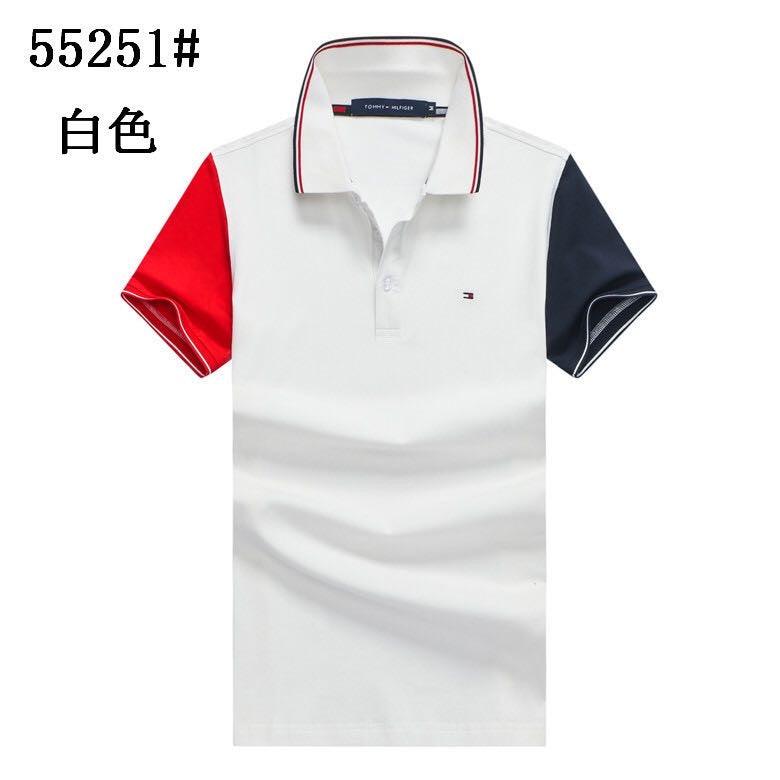 Tommy Hilfiger Men's Body-fit White Stripes Collar Polo - Obeezi