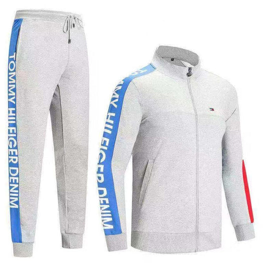 Tommy Hilfiger Men's Long Sleeve Hand Design Ash Tracksuits - Obeezi