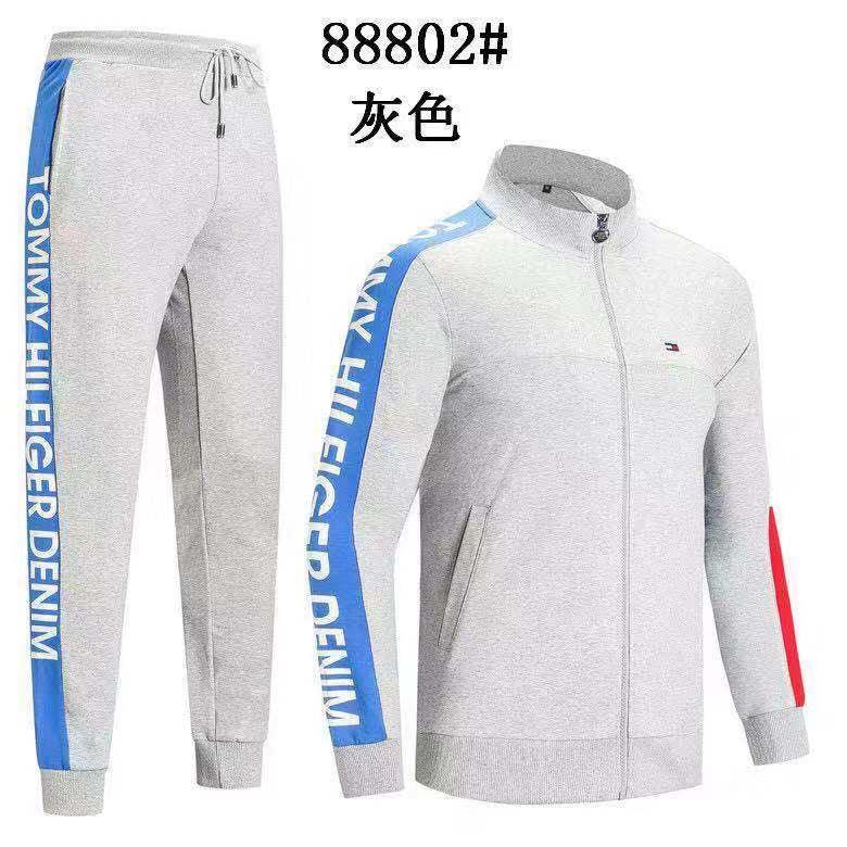 Tommy Hilfiger Men's Long Sleeve Hand Design Ash Tracksuits - Obeezi
