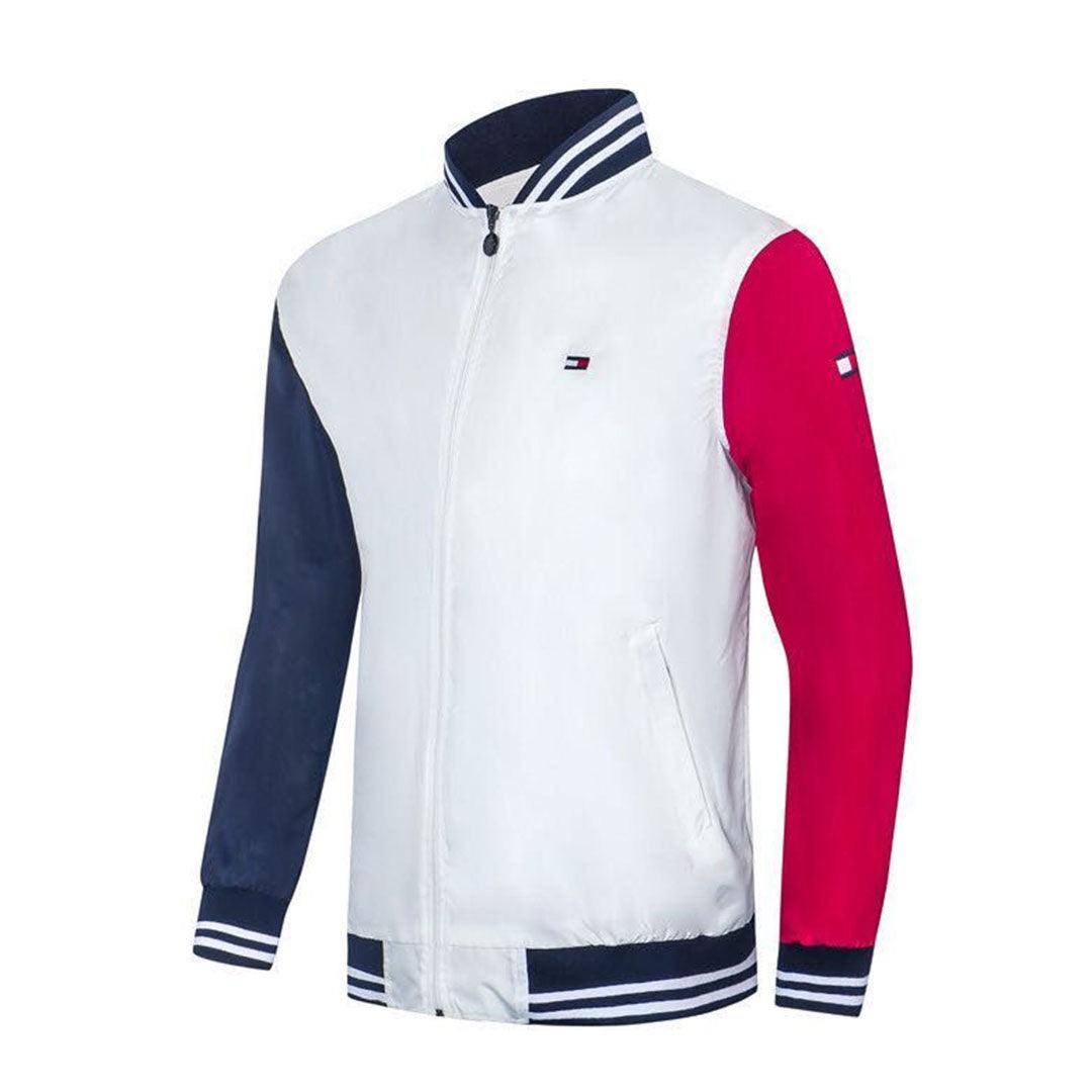 Tommy Hilfiger Men's Long Sleeve White and Coloured hand Track Jacket - Obeezi