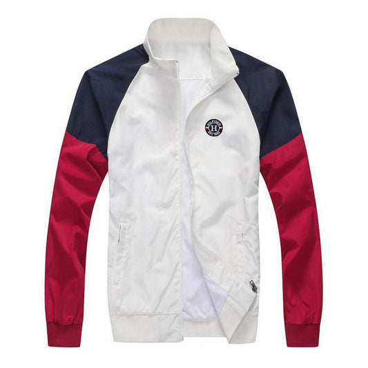 Tommy Hilfiger Men's White Essential Graphic Logo Jacket - Obeezi