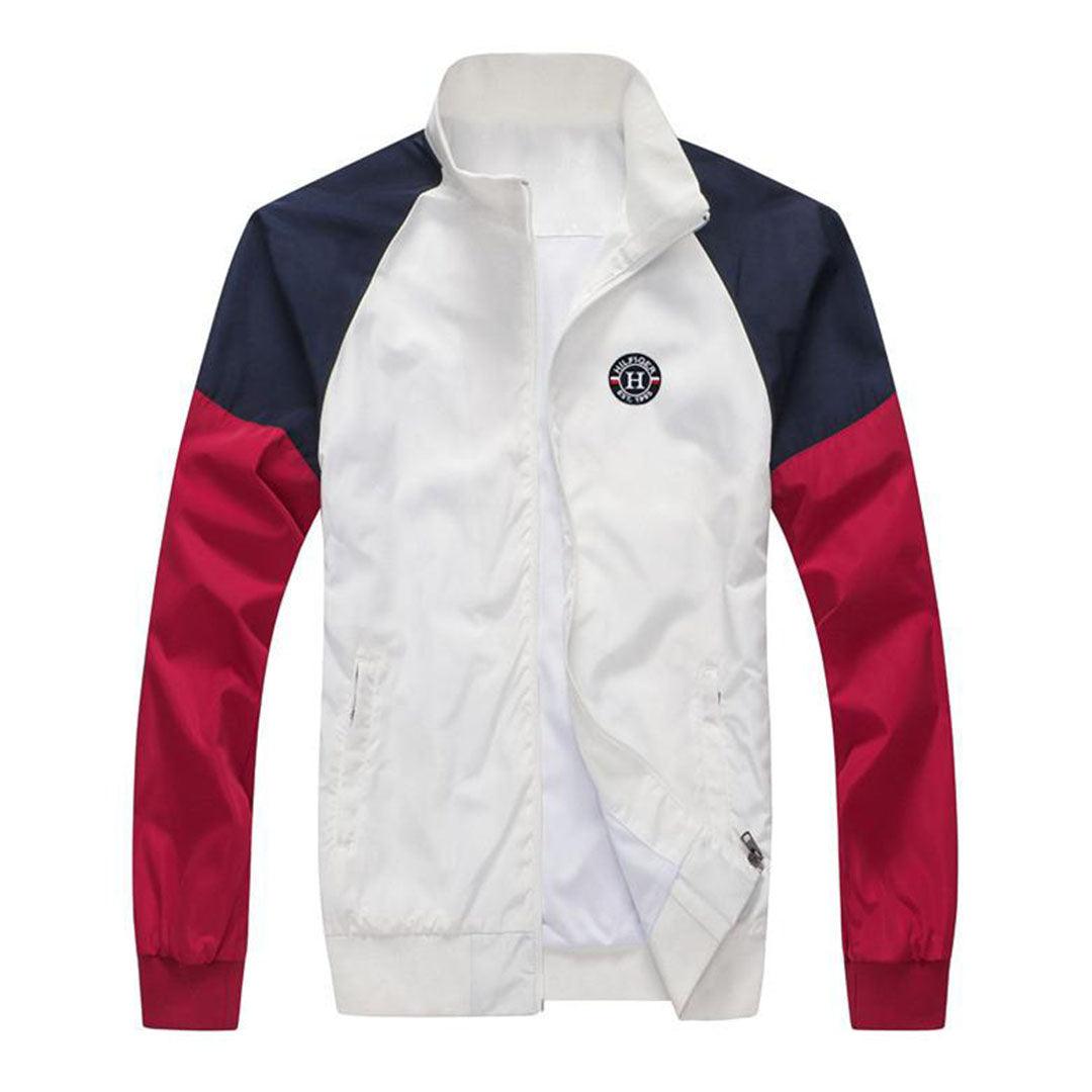 Tommy Hilfiger Men's White Essential Graphic Logo Jacket - Obeezi