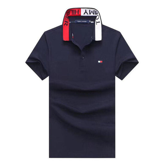 Tommy Hilfiger NavyBlue Fashionable Crested Collar Polo Shirt - Obeezi