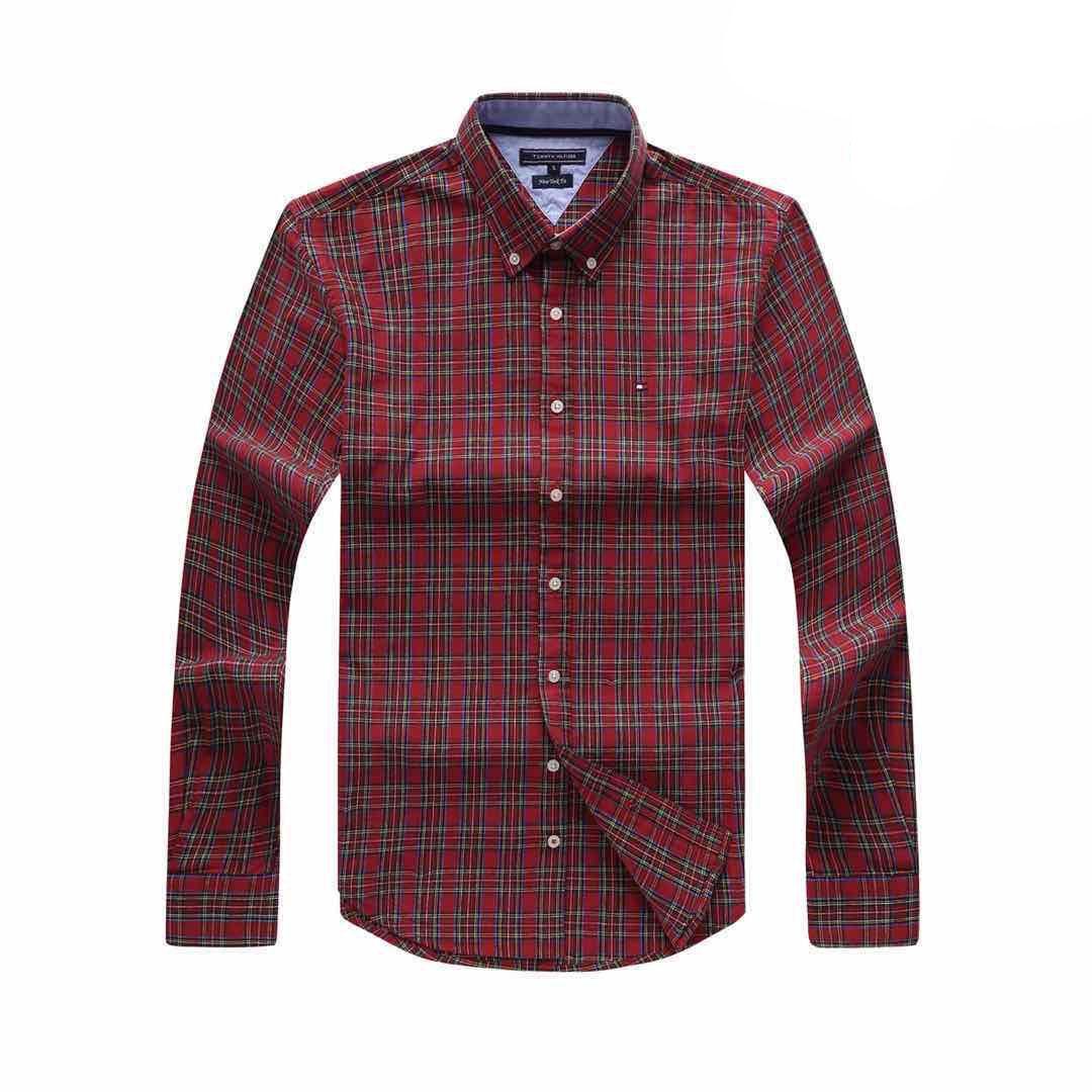 Tommy Hilfiger New York Fit Cotton Formal Shirt- Red - Obeezi