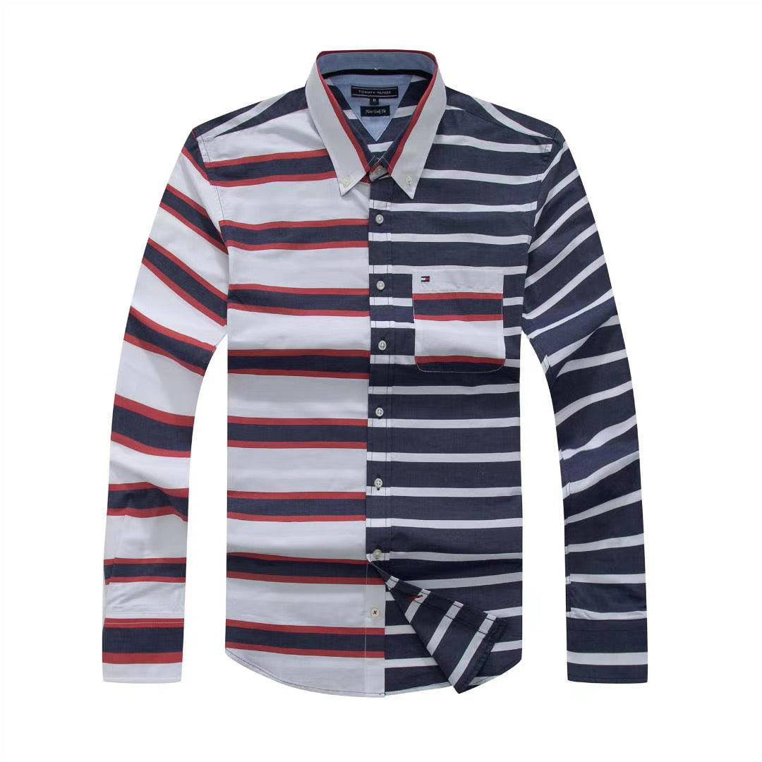 Tommy Hilfiger New York Fit Horizontal Block Designed Shirt - Obeezi