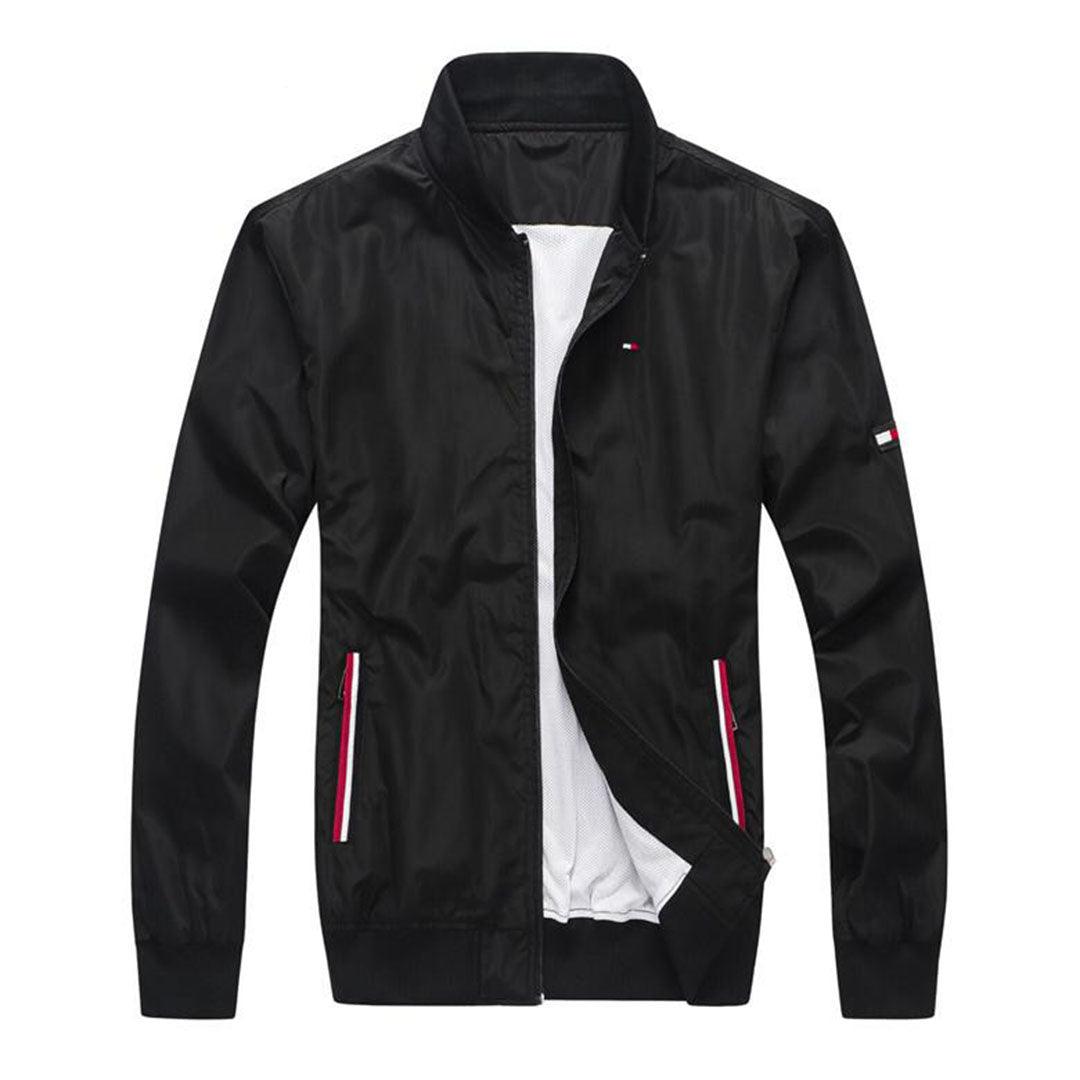 Tommy Hilfiger Plain Flag Logo Black Jacket tracksuit - Obeezi