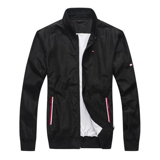 Tommy Hilfiger Plain Flag Logo Black Jacket tracksuit - Obeezi