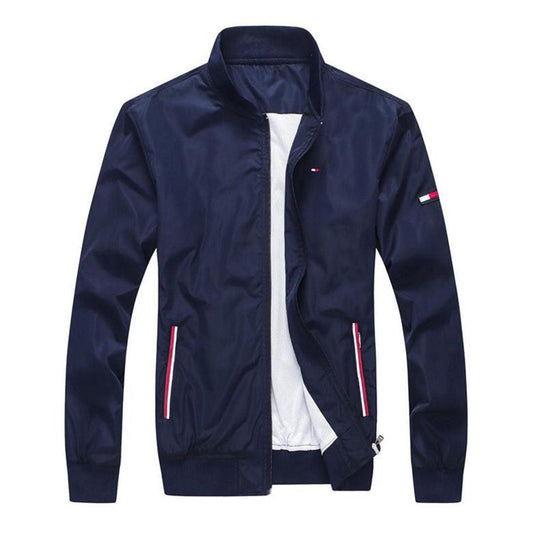 Tommy Hilfiger Plain Flag Logo Navy-blue Jacket tracksuit - Obeezi