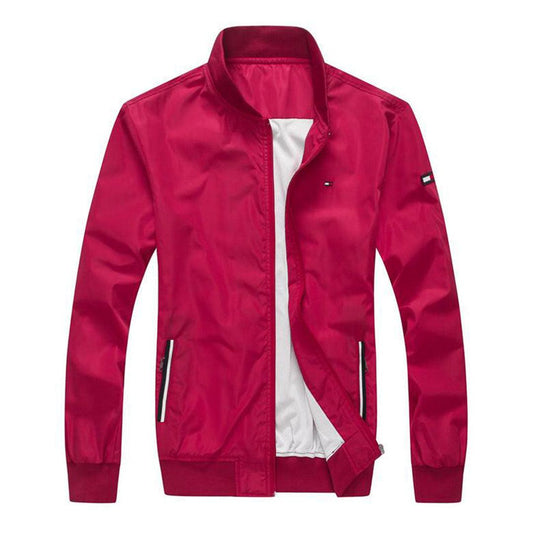 Tommy Hilfiger Plain Flag Logo Red Jacket tracksuit - Obeezi