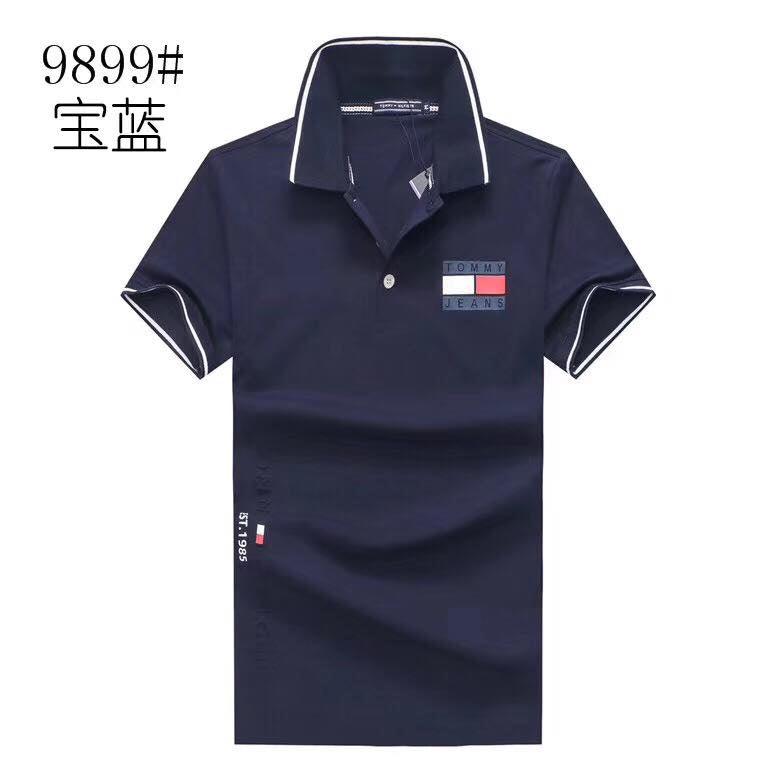 Tommy Hilfiger Printed Design Plain NavyBlue Polo Shirt - Obeezi