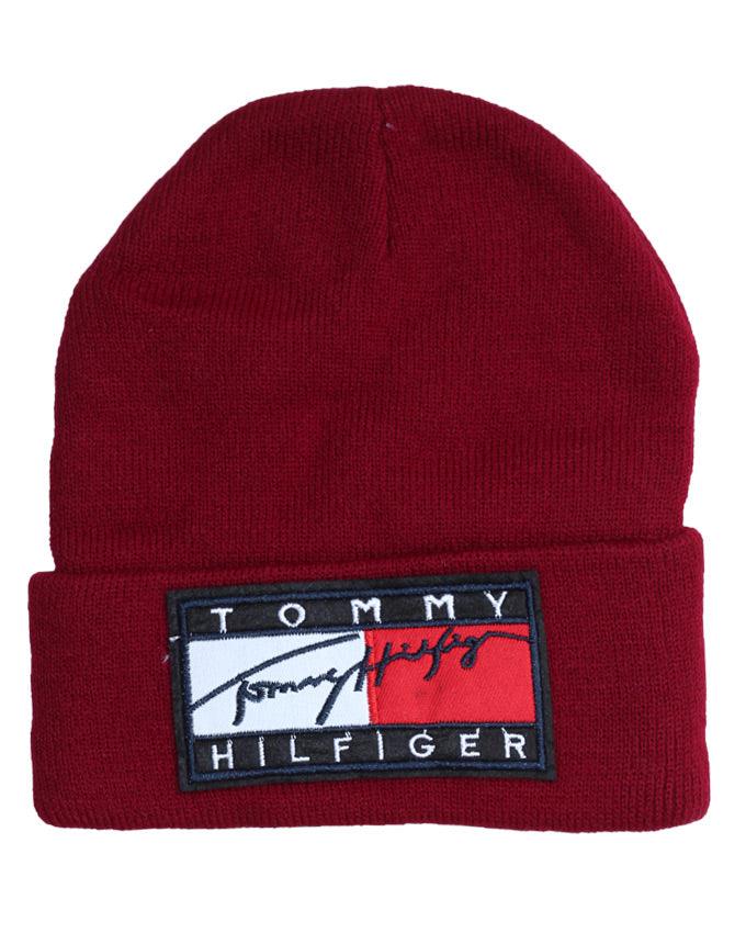 Tommy Hilfiger Sport Knit Cuffed Beanie Wine - Obeezi.com