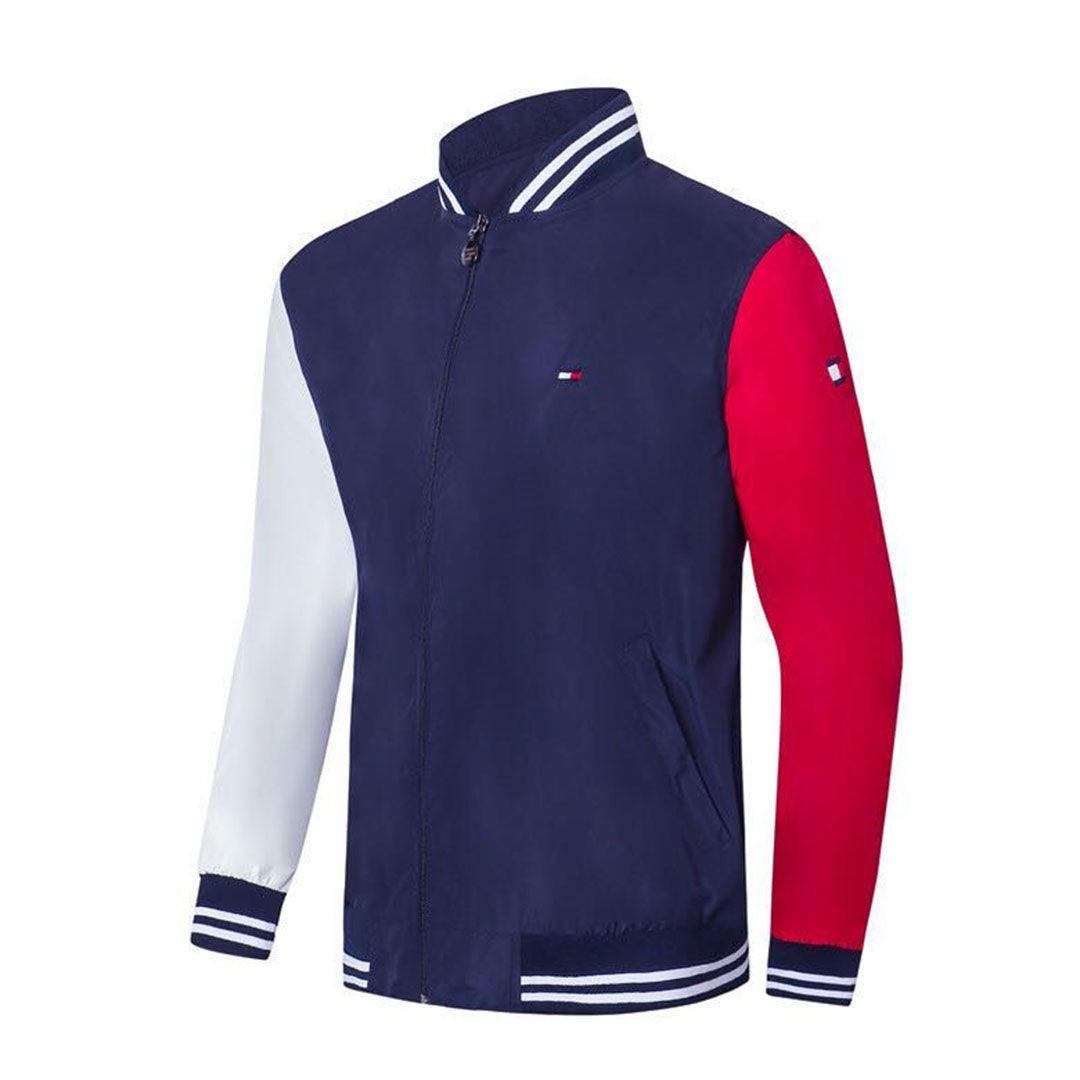 Tommy Hilfiger Top Jacket with White And Blue Straps Collar-Navy Blue - Obeezi