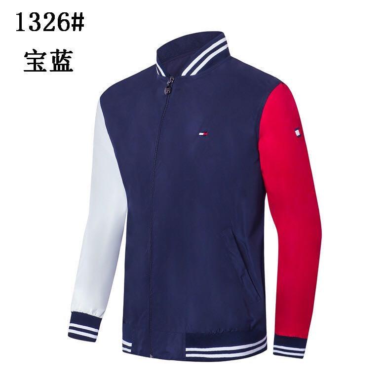 Tommy Hilfiger Top Jacket with White And Blue Straps Collar-Navy Blue - Obeezi