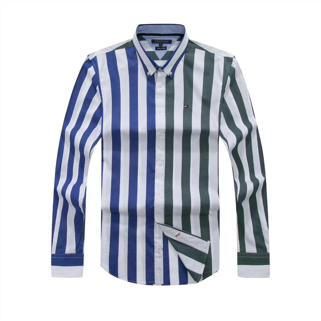 Tommy Hilfiger Trio Colored Bold Stripe Designed Long Sleeve Shirt - Obeezi