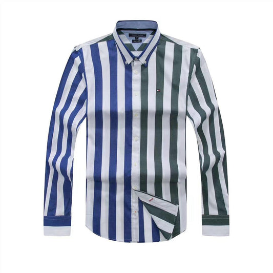 Tommy Hilfiger Trio Colored Bold Stripe Designed Long Sleeve Shirt - Obeezi