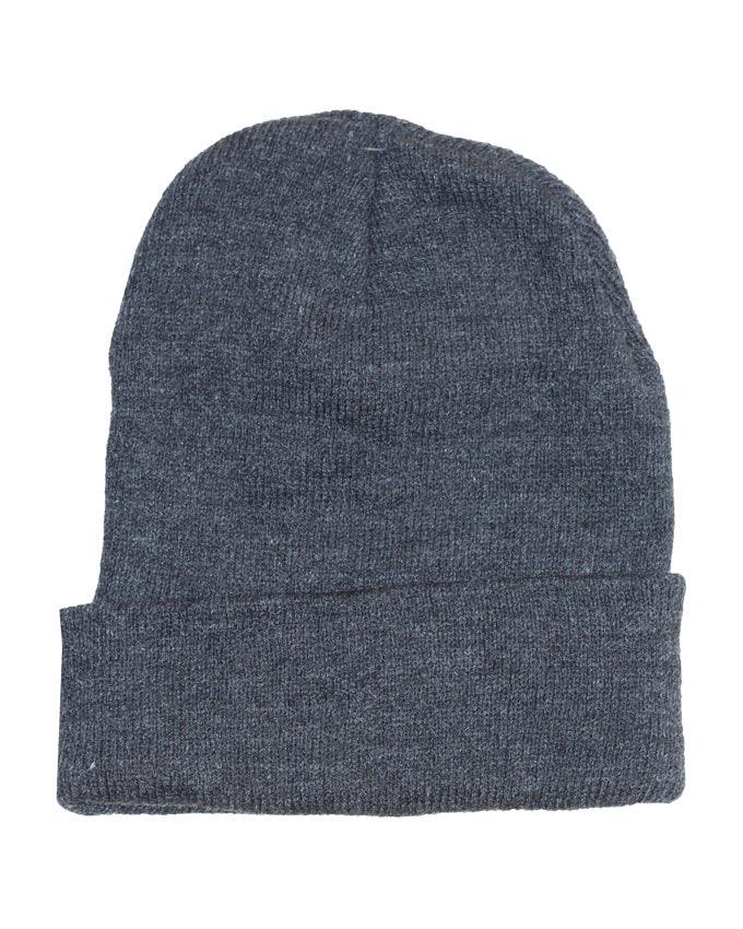 Tommy Hilfiger Unisex Script Logo Signature Embroidery Skully Head Warmer Cap- DARK grey - Obeezi.com