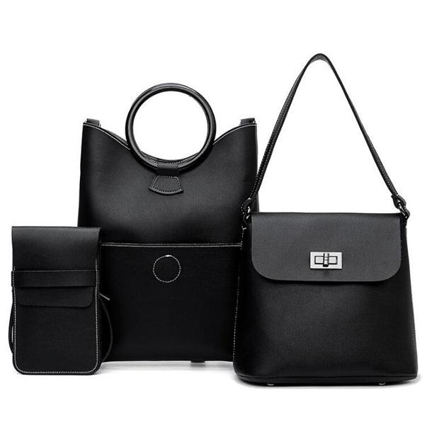 Top Quality Women Fashion Trendy handbag 3Set-Black - Obeezi.com