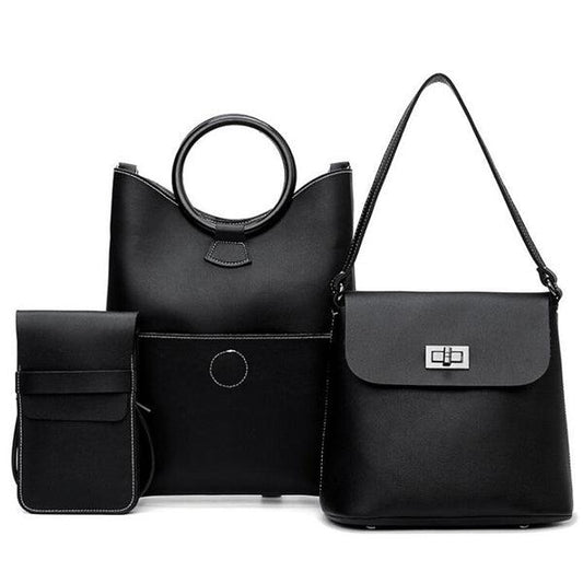 Top Quality Women Fashion Trendy handbag 3Set-Black - Obeezi.com