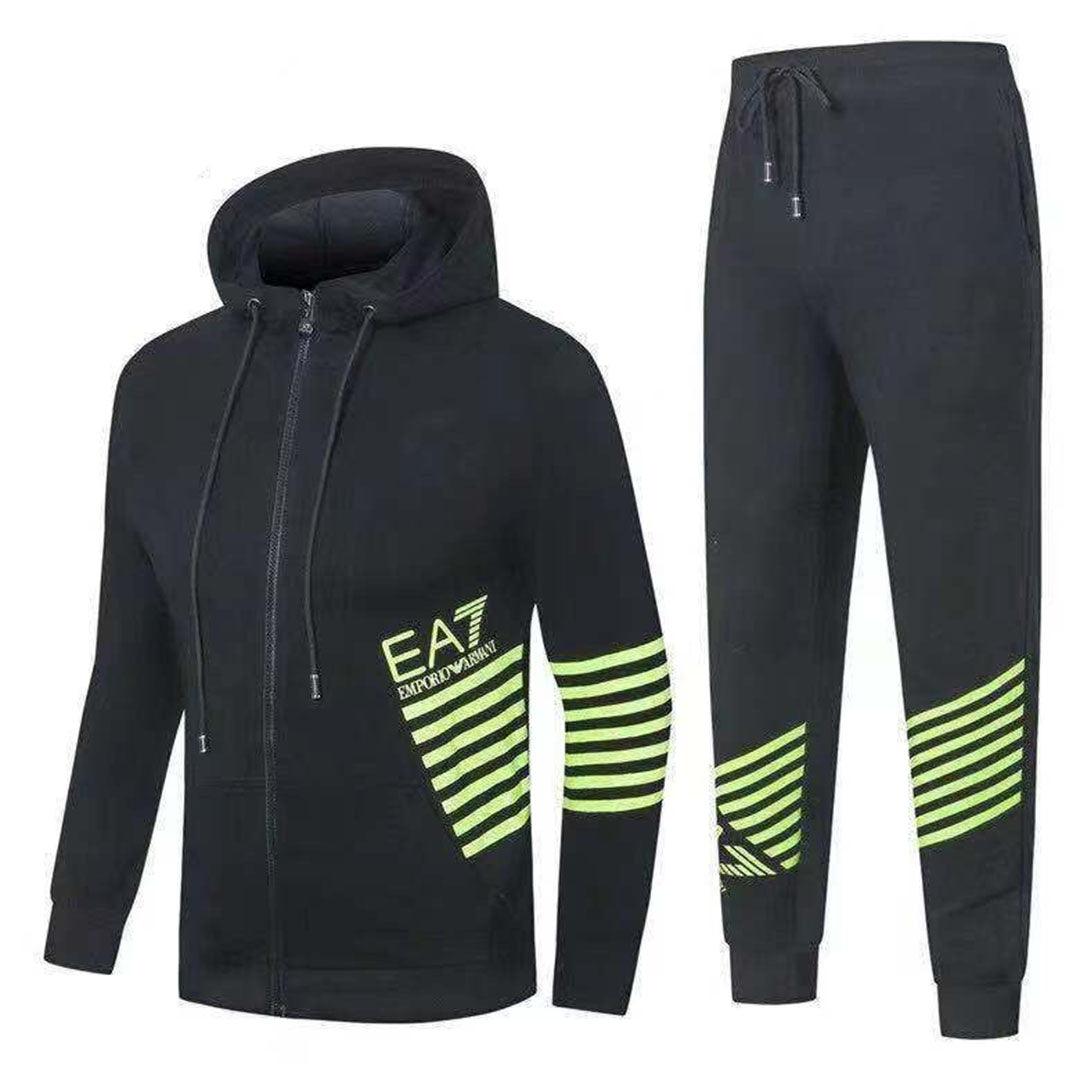 tracksuit With EA7 Side Design -BLK - Obeezi
