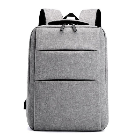 Trendy Oxford Front Double Zipper Designed Business BackPack-Ash - Obeezi.com