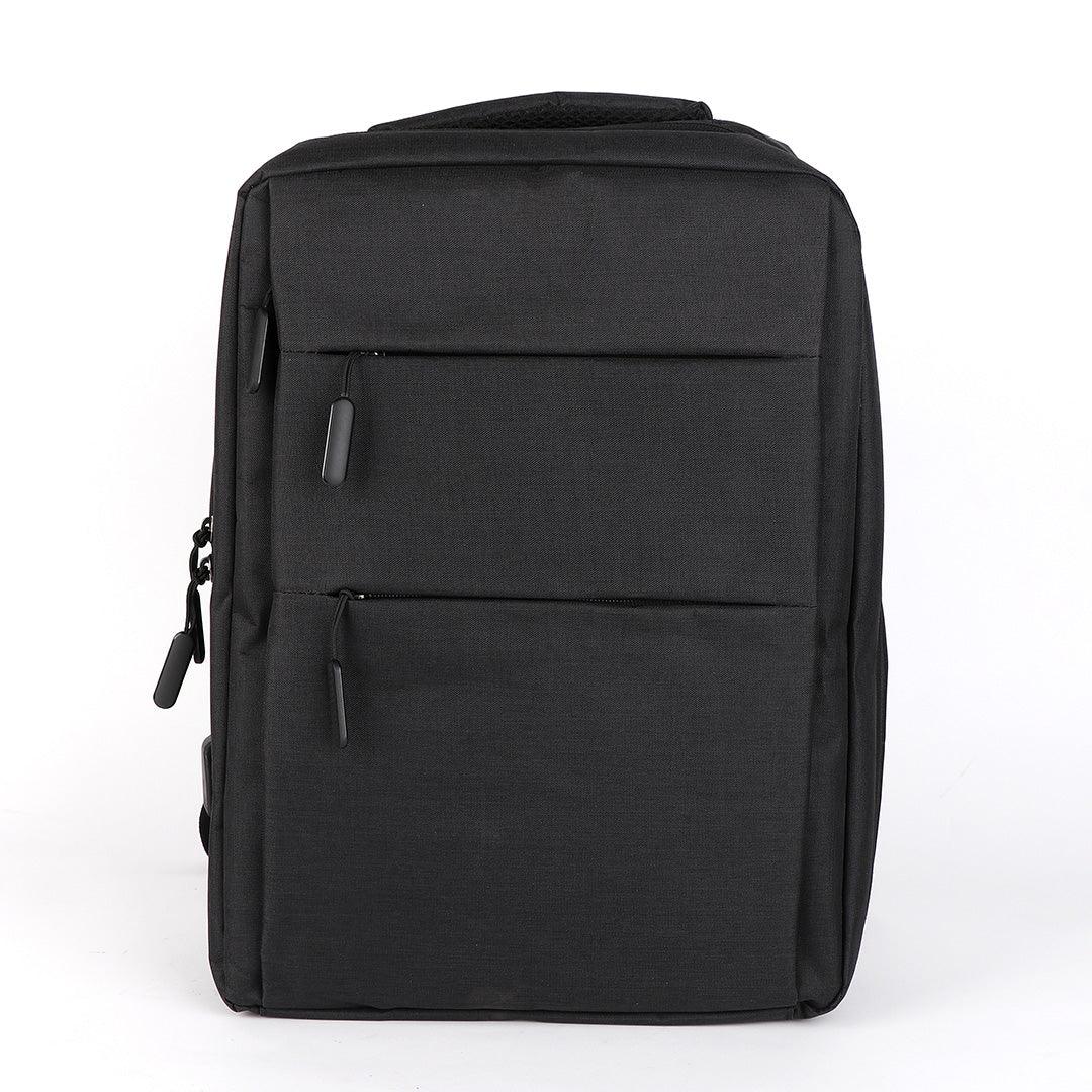 Trendy Oxford Front Double Zipper Designed Business BackPack-Black - Obeezi.com