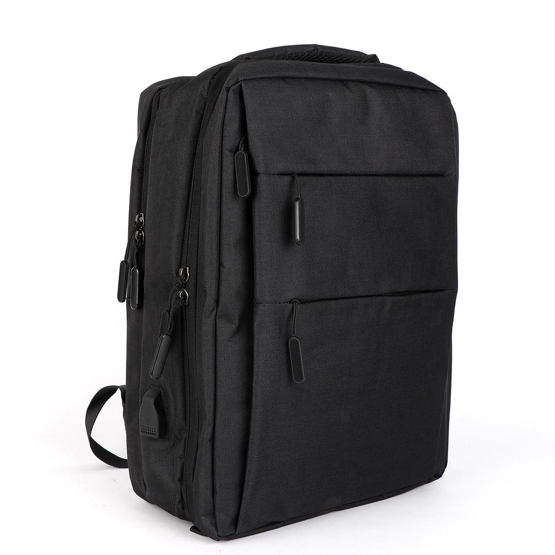 Trendy Oxford Front Double Zipper Designed Business BackPack-Black - Obeezi.com