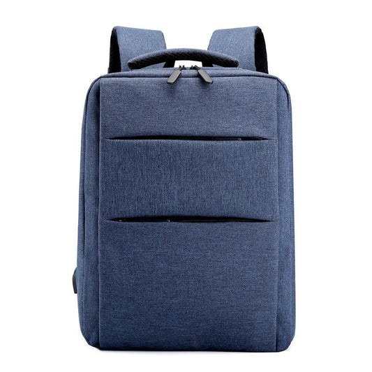 Trendy Oxford Front Double Zipper Designed Business BackPack-Blue - Obeezi.com