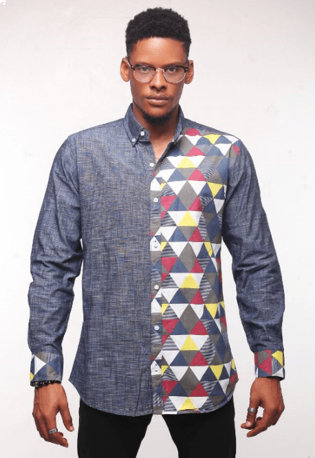 Triangle Multi colored Denim shirt - Obeezi