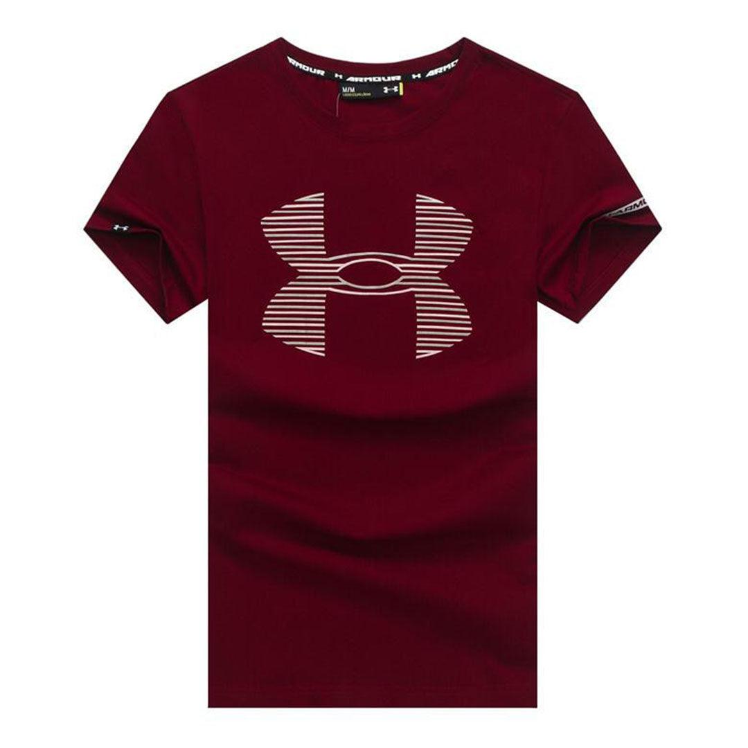 UA Branded Cotton Fit Red T-shirt - Obeezi