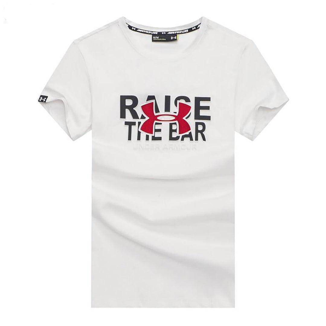 UA Breathable Printed Front Logo Designed-White - Obeezi.com