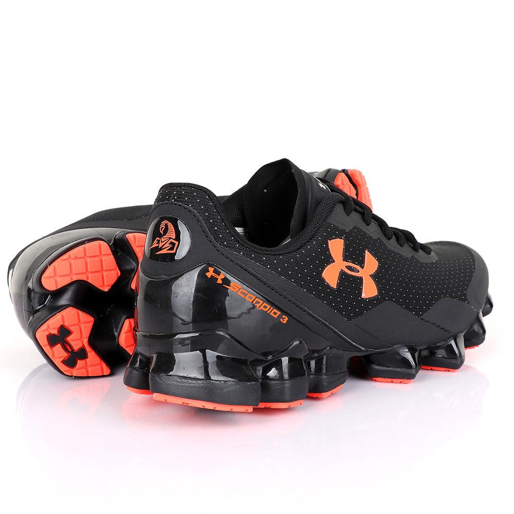 Under Armour Scorpio 3 Black and Orange Sneaker - Obeezi