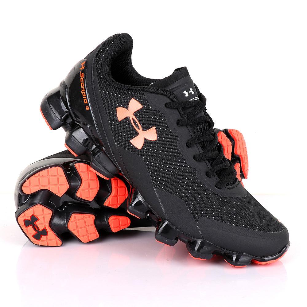 Under Armour Scorpio 3 Black and Orange Sneaker - Obeezi