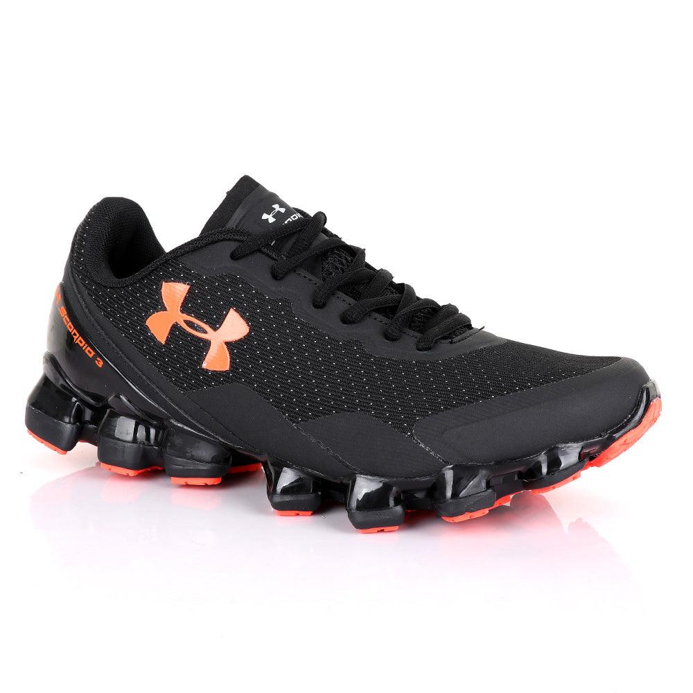 Under Armour Scorpio 3 Black and Orange Sneaker - Obeezi