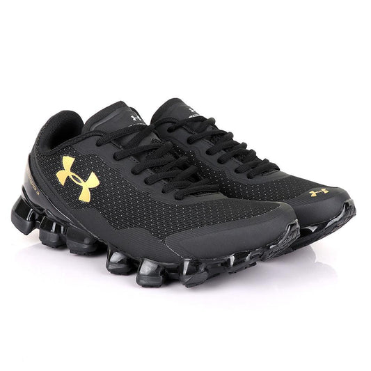 Under Armour Scorpio 3 Black with Gold Crest Sneaker - Obeezi