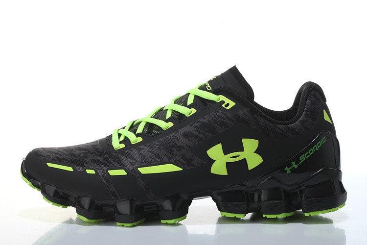 Under Armour UA Scorpio Men's Running Shoes- Black/Green - Obeezi