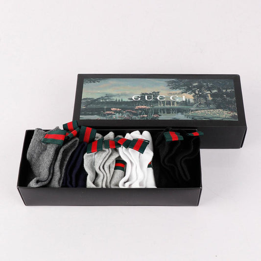 Unisex 5 In 1 Black Grey White Ash Navyblue socks - Obeezi.com