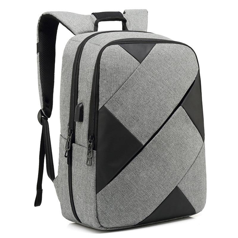USB Charging Laptop Briefcase Business Travel Backpack-Grey - Obeezi.com