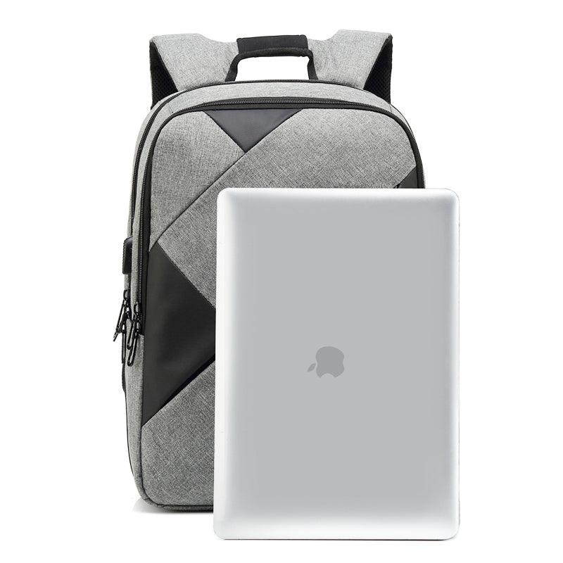 USB Charging Laptop Briefcase Business Travel Backpack-Grey - Obeezi.com