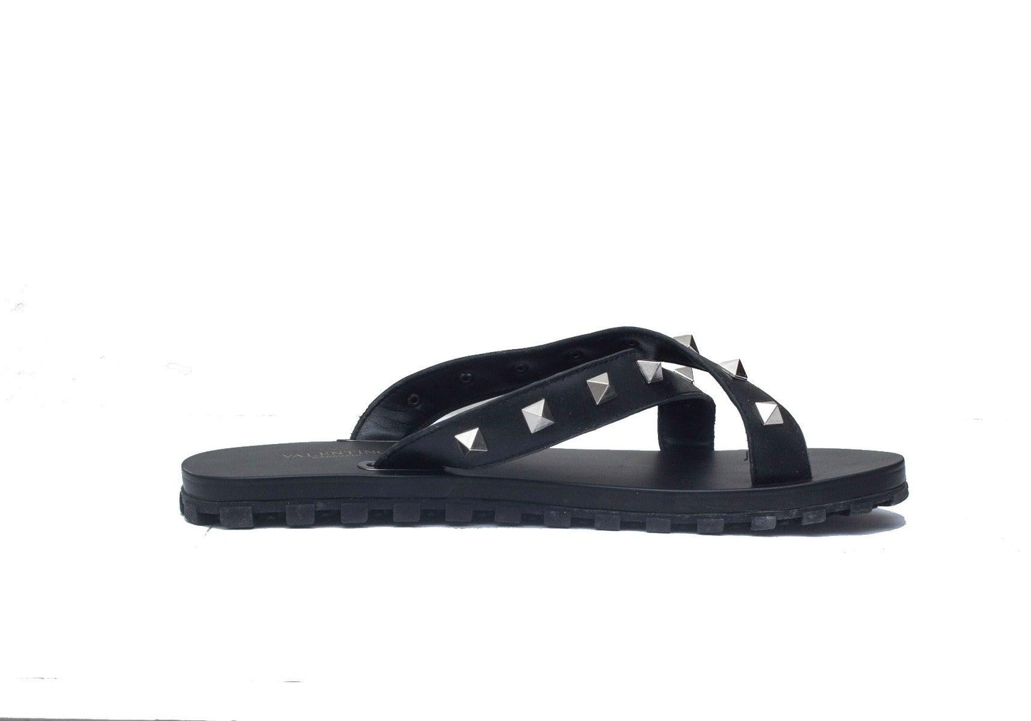Valentino Garavani All Black Leather Slippers - Obeezi